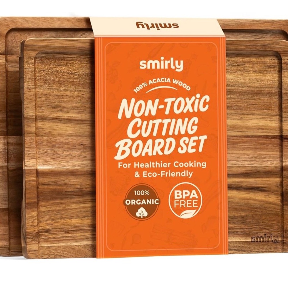Acacia Wood Cutting Board Set, NWT